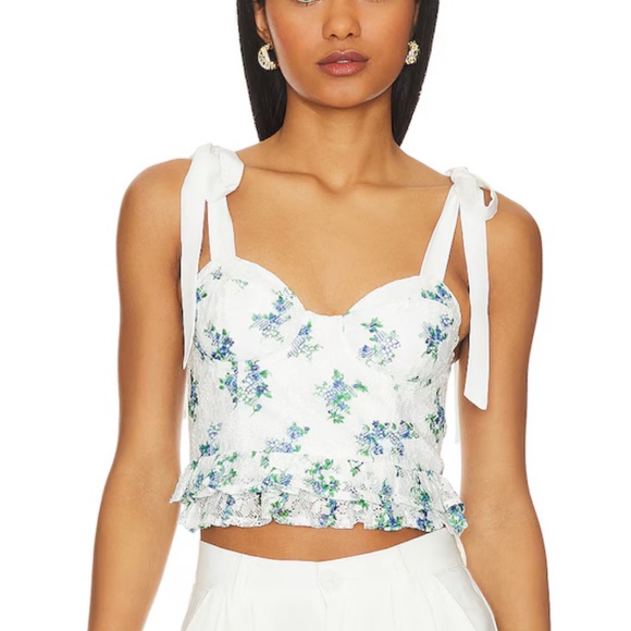 Lovers + Friends Tops - Lovers and Friends Edina Lace Crop Top NWT in Bouquet Floral Multi Size Small